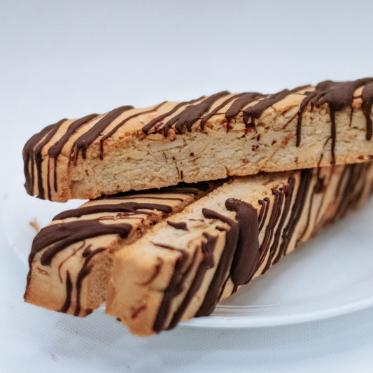 Chocolate Drizzled Almond Biscottis
